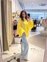 Oversized Strickjacke Gelb