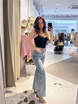 Body mit Rückenausschnitt Schwarz