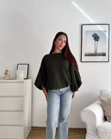Ballon Strickpullover Olive