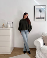 Ballon Strickpullover Olive