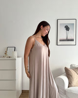 Viskosekleid Taupe