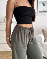 Weite Viskosehose Olive