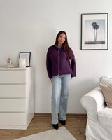 Strickjacke mit Zipper Lila