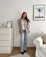 Steppweste mit Leomuster Beige/Hellbraun