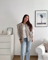 Steppweste mit Leomuster Beige/Hellbraun