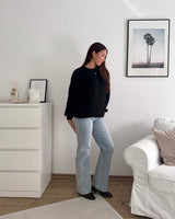 Oversized Strickpullover Schwarz