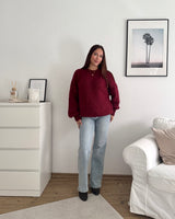 Oversized Strickpullover Weinrot