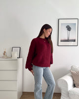 Oversized Strickpullover Weinrot