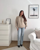 Oversized Strickpullover Taupe