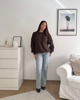 Oversized Strickpullover Braun
