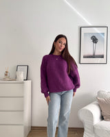 Oversized Strickpullover Lila