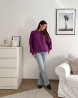 Oversized Strickpullover Lila