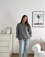 Oversized Strickpullover Dunkelgrau
