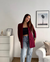 Blazer mit Leomuster Weinrot