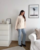 Oversized Zipper Beige