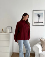 Oversized Zipper Weinrot