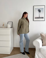 Oversized Zipper Olive