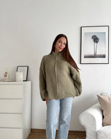 Oversized Zipper Olive