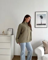Oversized Zipper Olive