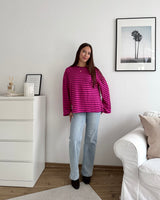 Longsleeve mit Streifen Beere/Pink