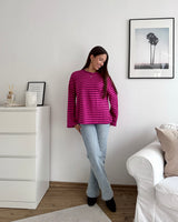 Longsleeve mit Streifen Beere/Pink