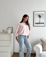 Ballon Strickpullover Rosa