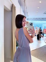 Plissee Jumpsuit Taupe