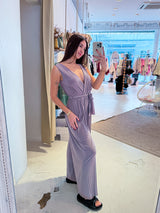 Plissee Jumpsuit Taupe