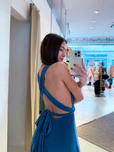 Wickel-Kleid Taubenblau