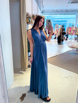 Wickel-Kleid Taubenblau