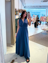 Wickel-Kleid Taubenblau