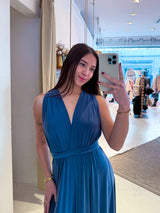 Wickel-Kleid Taubenblau