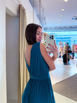 Plissee Jumpsuit Dunkelgrün