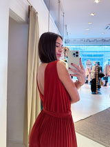 Plissee Jumpsuit Rost