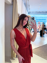 Plissee Jumpsuit Rost