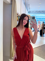 Plissee Jumpsuit Rost