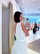 Plissee Jumpsuit Weiß