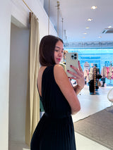 Plissee Jumpsuit Schwarz