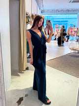 Plissee Jumpsuit Navy