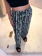 Elastische Stoffhose mit Muster