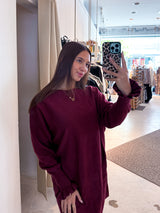 Pullover Kleid Weinrot