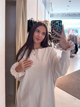 Pullover Kleid Beige