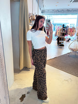 Waffle Hose mit Leomuster Camel