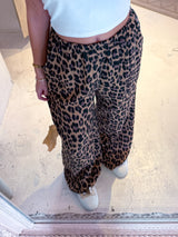 Waffle Hose mit Leomuster Camel