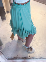 Kurzer Rock mit Rüschen Mint