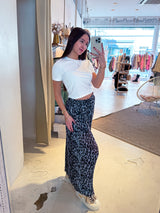 Plissee Hose mit Leomuster Grau