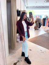 Oversized Blazer Basic Weinrot