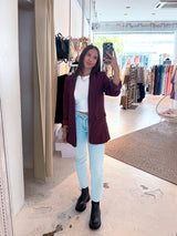 Oversized Blazer Basic Weinrot