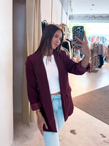 Oversized Blazer Basic Weinrot