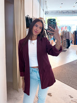 Oversized Blazer Basic Weinrot